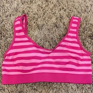 Striped Pink Sports Bra